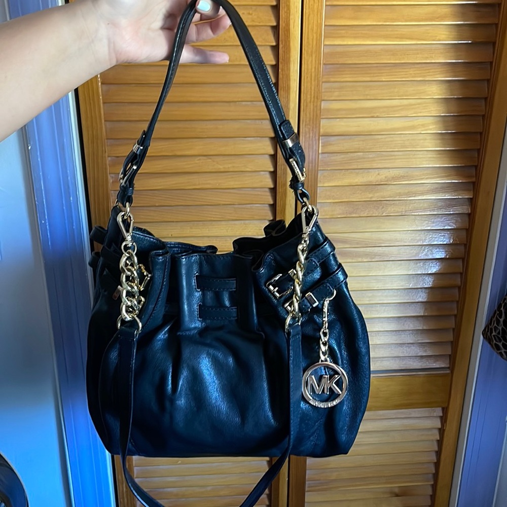 Michael Kors Black Leather Shoulder Bag